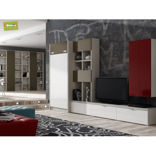 4-IDEAS PARA AMUEBLAR SALONES CON LITERAS DOBLES ABATIBLES. SALONES MODERNOS CON DOS CAMAS OCULTAS. MUEBLES VILLAVERDE