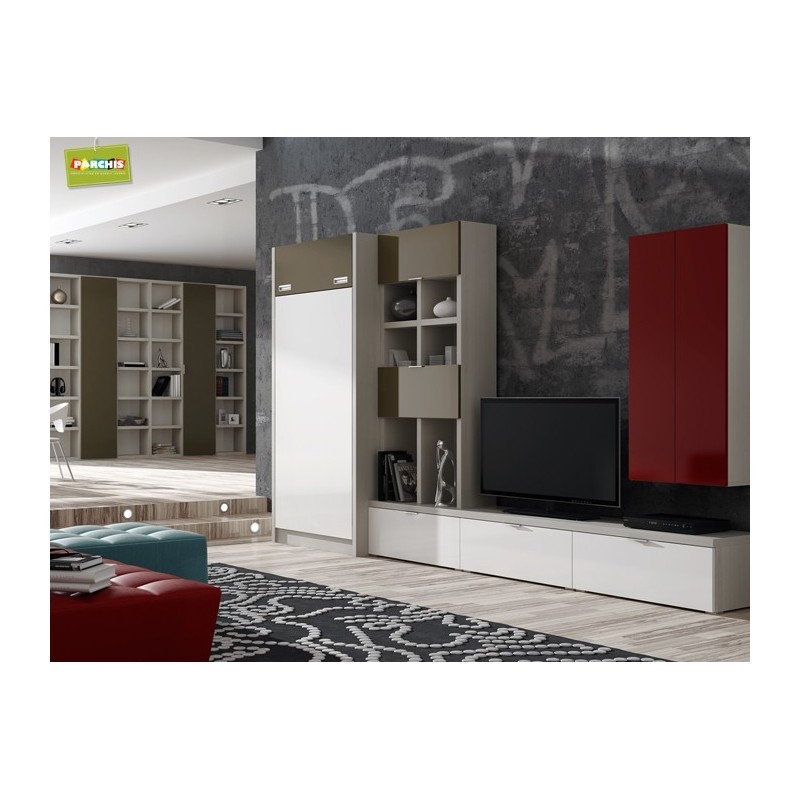 4-IDEAS PARA AMUEBLAR SALONES CON LITERAS DOBLES ABATIBLES. SALONES MODERNOS CON DOS CAMAS OCULTAS. MUEBLES VILLAVERDE
