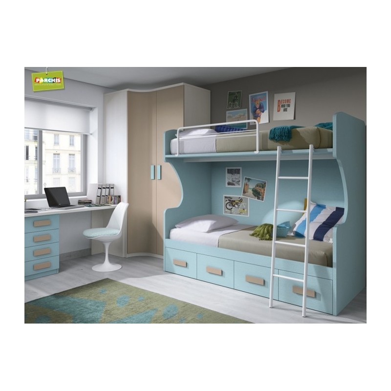 10-  Dormitorios infantiles con literas fijas en Leganes