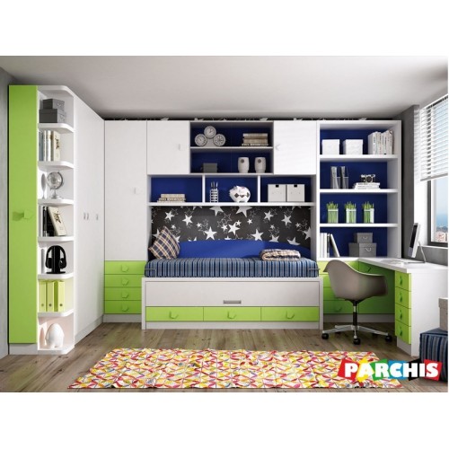 21- Compactos Juveniles en color verde | muebles economicos venta en madrid
