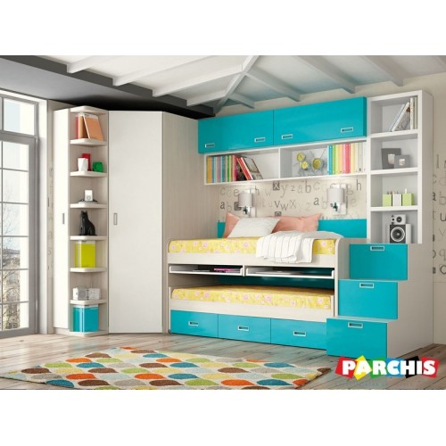 22-Venta Muebles Juveniles con camas compactas y escritorio Valdemoro