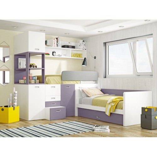 Dormitorio litera triple Málaga