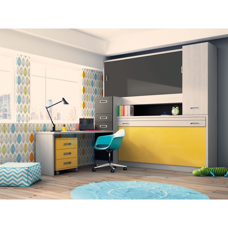 Dormitorio con literas escritorio Rosa