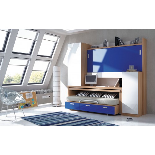 Dormitorio con literas escritorio Alba