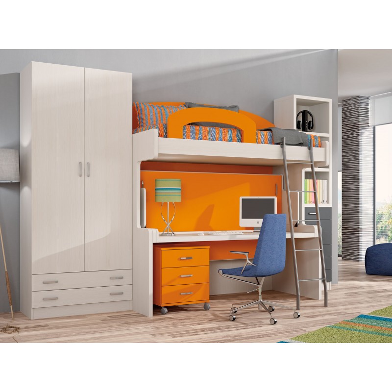 Dormitorio con literas escritorio Marta