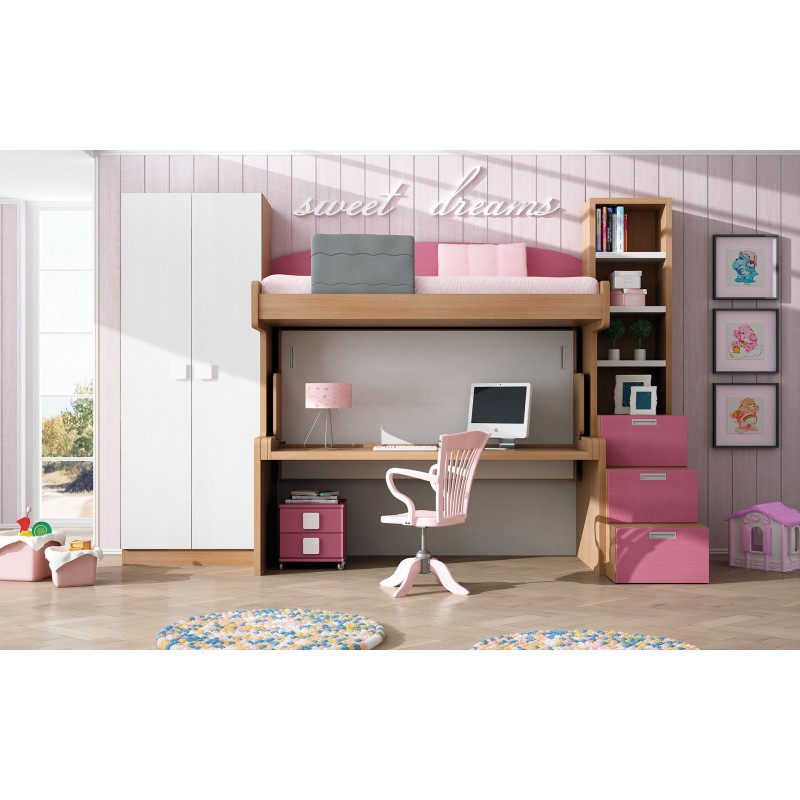 Dormitorio con literas escritorio Verónica